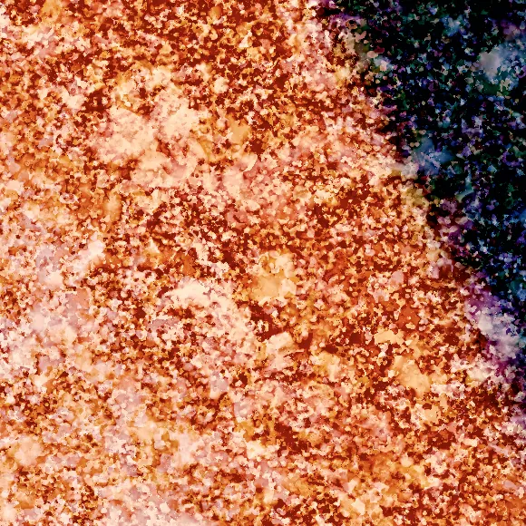 The same grains, crisp and higher in contrast.